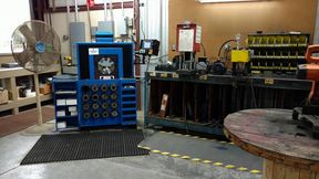 Hose crimping station at the S&J sales counter